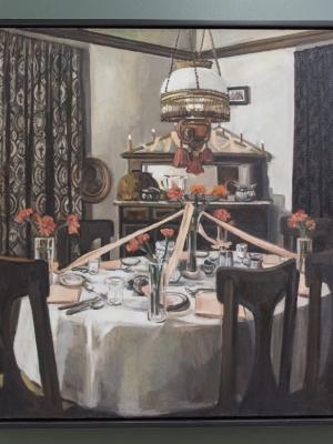 Painting of a dining room