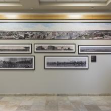 Image of panoramic photo exhibit in place at the Provincial Archives of Alberta
