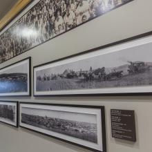 Image of panoramic photo exhibit in place at the Provincial Archives of Alberta