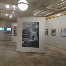 Image of the BRReathtaking Images of a Winter City exhibit in place at the Provincial Archives of Alberta