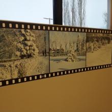 Image of the BRReathtaking Images of a Winter City exhibit in place at the Provincial Archives of Alberta
